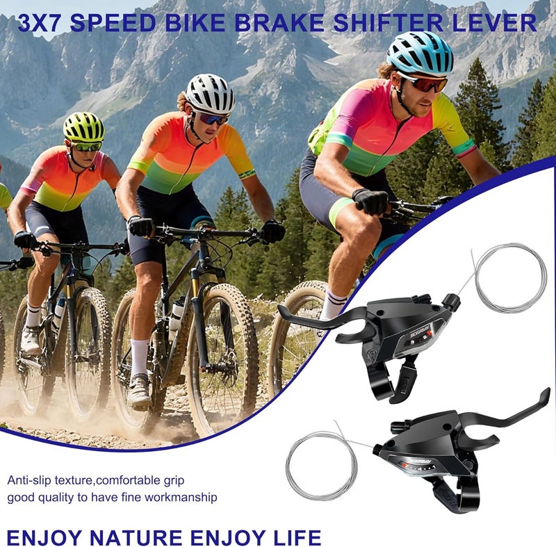 PATHGNAR 21 Speed Bike Shifter Lever, KD82 3x7 Gear Lever with Brake Lever and V Brake Cable for Mountain and Road Bicycles - Image 5